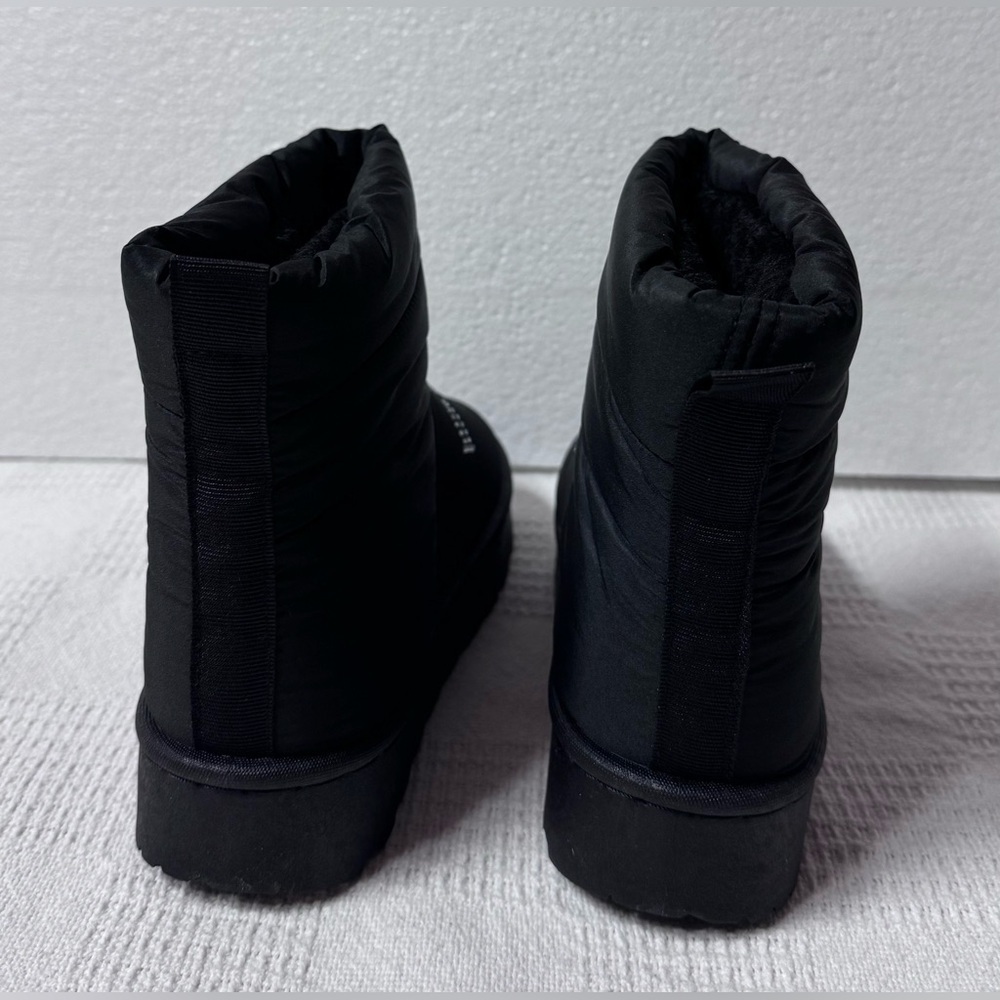 bebe Girls Black Puffer Winter Boots with Crystal Logo Sizes 1-2-3 - Picture 7 of 11